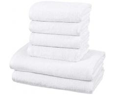 AmazonBasics Set de 2 draps de bain et 4 serviettes de bain à séchage rapide - Blanc