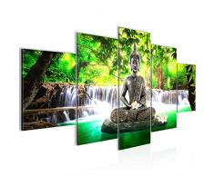 Tableau decoration murale Cascade de Bouddha - XXL Impression sur Toile Salon Appartment 5 Parties - prÃªt Ã accrocher - 503553a