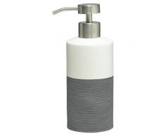Sealskin Distributeur de Savon Doppio Porcelaine Accessoire de Salle de Bains, Porcelaine, Gris, 6.7 x 8.5 x 18 cm
