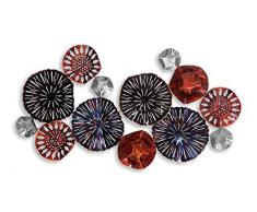 World Art Composition Abstraict Cadre Sculpture Murale, MÃ©tal, Multicolore, 120 x 8 x 70 cm