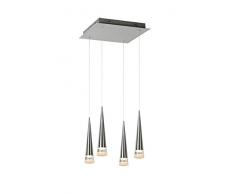 Lucide REIKO - Suspension - LED Dim. - 4x20W 2700K - Chrome Dépoli