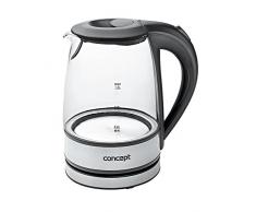 CONCEPT électroménager RK4900 Bouilloire Inox/Verre 1,2 L 1630 W