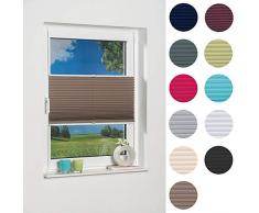 K-Home 441097–1 Wohn-Guide Klemmfix Store plissé de Palma, Tissu, Moka, 130 x 40 x 2,2 cm