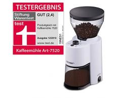 Cloer Moulin à café électrique avec broyeur conique pour 2–12 tasses et 300 g grains de café, 150 W, mouture réglable weiß