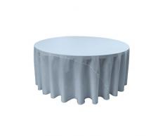 La Nappe Ronde en Lin Polyester en Popeline, Polyester, Bleu Clair, 305 x 305 x 0.04 cm