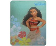 CTI - Disney - Plaid Polaire Vaiana Aloha 110x140 Polyester, Vert, 140 x 110 cm