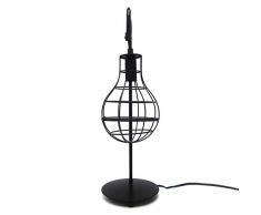 Rebecca Mobili Lampe de Bureau, Abat Jour Noir Style Moderne, en Metal, pour Salon Chambre â Cable 150 cm â Dimensions: 48 x 15 x 23 cm (HxLxL) - Art. RE6271