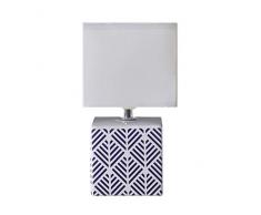 Lampe de chevet Caroline, lampe dÃ©corative cÃ©ramique, 40 W, bleu, L 11 x H 22 cm