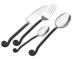 Esmeyer Sarah 278-081 Ménagère 24 couverts Acier inoxydable 18/10 non-poli Manches noircis