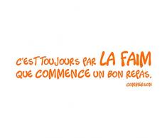 StickHappy TCCG0008-blanc-140x37 Stickers citation repas faim Blanc 140 x 37 x 0,1 cm