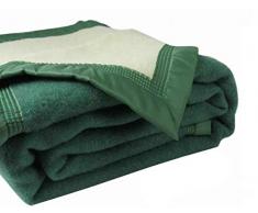 Couverture hiver Confort - 100% pure laine vierge - OURSON - Vert F3/Ecru A1 - 240 x 300