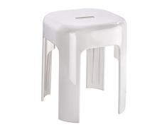 Wenko 22160100 Tabouret de Salle de Bains Alaska Blanc, 37 x 45.5 x 37 cm, Plastique, 35x35x4,5 cm