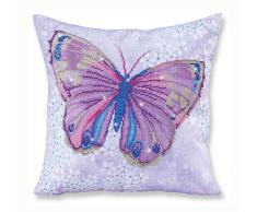 Needleart World Coussin Papillon Mauve Kit Loisirs CrÃ©atifs, RÃ©sine, Multicolore, 45 x 45 cm