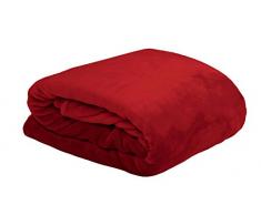 Lovely Casa P45792003 Doudou Plaid Polyester Rouge 220 x 240 cm