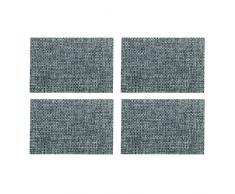 Kela 390094 lot de 4 sets de table tressÃ©s, PVC, 45 x 30 cm, noir/blanc chinÃ©, Plato