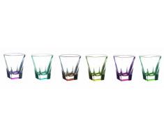 Fusion Cristal Multicolore Verre à liqueur Lot de