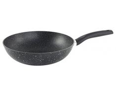 JJA 120071 Wok 28CM ALU Forge + REVETEMENT Pierre, Aluminium, 28 cm