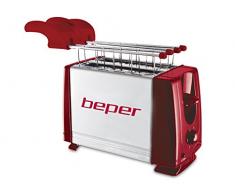 BEPER 90.482H Grille Pain Toasteur, 700 W, Rouge/Argent