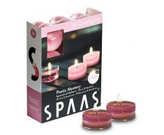 Spaas 24 Claires Parfumées Cire de Paraffine Gobelet Plastique Rose Blush D 38 mm x H 19 mm