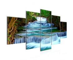 Tableau decoration murale Paysage de cascade - XXL Impression sur Toile Salon Appartment 5 Parties - prÃªt Ã accrocher - 603553b