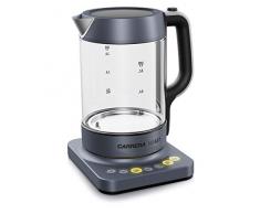 Carrera Bouilloire En Verre No 651 Avec Thermostat Réglable, Sans Bpa, Fonction Maintien De La Température, 1.7L, Transparent