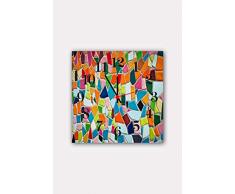 Bonamaison Horloge Murale en MDF, Multicolore, 30 x 30 cm