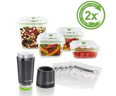 FoodSaver VS1192X Machine Sous Vide Alimentaire Portative et sans fil avec station de chargement, noir + 3 BoÃ®tes fraicheur pour Appareil de mise sous vide Claire