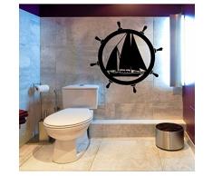 TATOUTEX Stickers Barre a Roue et Bateau - Turquoise, L 80cm x H 80cm