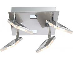 globo Kamala Plafonnier 6 W en Aluminium satiné/Nickel