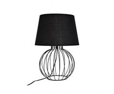 ZONS Lampe À Poser Filaire Géométrique Ø15xH44.5cm Noir