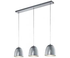 TRIO, Suspension, Ontario 3xE14, max.40,0 W Corps: metal, Nickel mat L:80,0cm, L:18,0cm, H:150,0cm IP20,Made in Europe