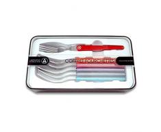 Laguiole Evolution® - Coffret de 6 fourchettes en Acier Inoxydable - Manche en ABS Couleurs panachées Multicolores - Set de Couverts de Table