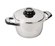 Faitout 3,8L Ecovitam avec couvercle et thermomÃ¨tre intÃ©grÃ© en inox 18/10 - Tous feux dont induction