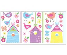 Fun4Walls Frise Murale Auto-adhÃ©sive doiseaux Maisons Stickers Muraux