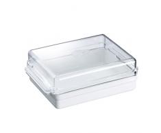 Westmark 20882241 Beurrier de réfrigérateur Traditionnel en PS Blanc/Transparent, 13 x 9 x 4,6 cm