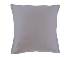 Essix - Taie doreiller Royal Line Percale de Coton Argent 65 x 65 cm