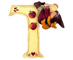 Gnomys Diaries Lettre Figurine FÃ©e de la Fortuna T, pÃ¢tes de Pierre, Multicolore, 11Â x 2Â x 16Â cm