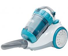 Bestron Aspirateur traineau sans sac, Rayon daction : 7,5 m, Capacité : 1,5 L, 700 W, Blanc/Turquoise