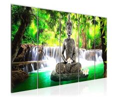 Tableau decoration murale Cascade de Bouddha 150 x 60 cm - XXL Impression sur Toile Salon Appartment 5 Parties - prÃªt Ã accrocher - 503556a