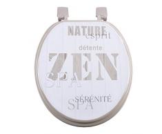 Douceur dIntÃ©rieur 6STO104 Abattant WC CharniÃ¨res, MDF, Design Zen Wood, 39,5 x 37 x 5 cm