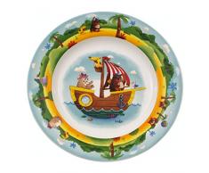 Villeroy & Boch Chewys Treasure Hunt Assiette pour enfants, 22 cm, Porcelaine Premium, Blanc/Multicolore
