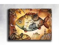 Bonamaison Peinture sur toile, multicolore, 50 x 70 cm - Conçu et fabriqué en Turquie