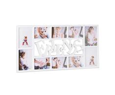 Relaxdays 10021862 Cadre photos FRIENDS pÃªle-mÃªle 10 photos Galerie mur cadre mural HxlxP: 36,5 x 72 x 2 cm, blanc