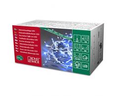 Konstsmide 3172-403 Guirlande Déco Perles + 32 LED Bleu + Câble Transparent 24 V