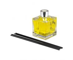 HOMEA 6DIF102MI Diffuseur de Parfum CarrÃ© Verre Jaune 9 x 7 x 22,5 cm