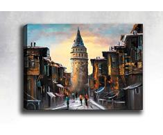 Bonamaison Peinture sur toile, multicolore, 50 x 70 cm - Conçu et fabriqué en Turquie