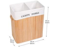 Tatkraft 15289 Panier Ã Linge, Bambou, Beige, 105L