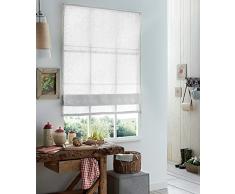 MADECOSTORE Store Bateau Panama Tamisant Base Droite Uni - Blanc - L100 x H180cm - MÃ©canisme autobloquant