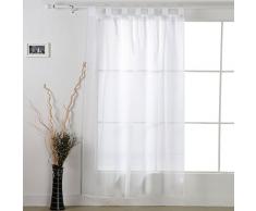 Deconovo Rideau Voilage avec Pattes Salon Moderne Cuisine Chambre Fille FenÃªtre IntÃ©rieur Translucide DÃ©coration 1 Pcs, Tissu, Blanc, 140x245cm