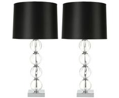 Safavieh EUL4006A-SET2 Giulia Lampe de table en verre (Lot de 2), E27, 13 W, Clair, 7 13 x 13 x 76,2 cm